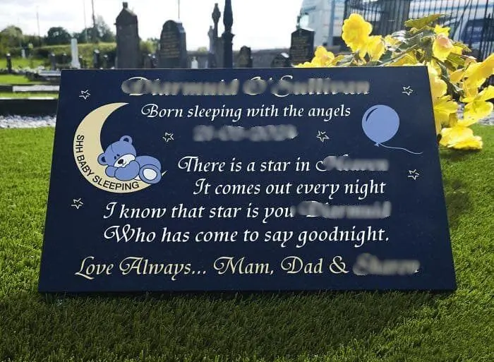 Custom moon-themed granite headstone styles