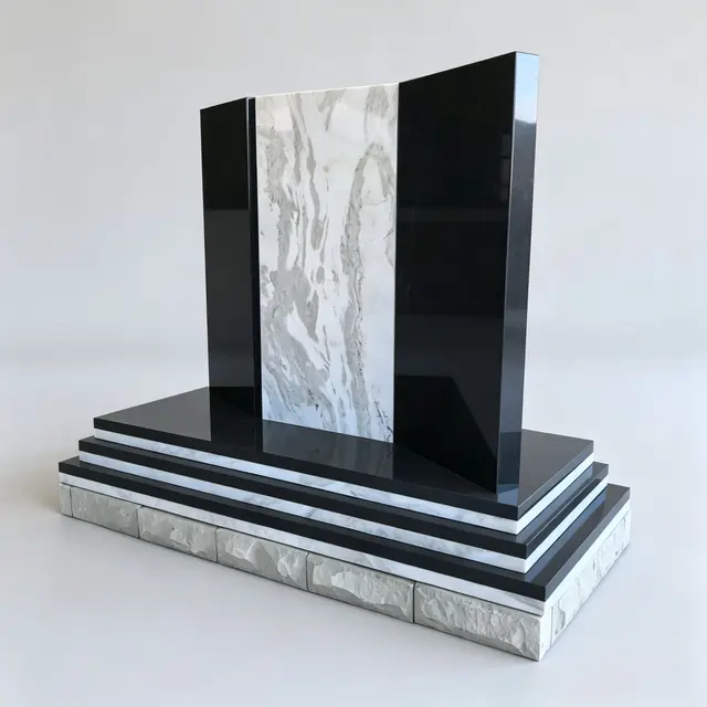 S-034 Nowoczesny minimalistyczny dwukolorowy pomnik