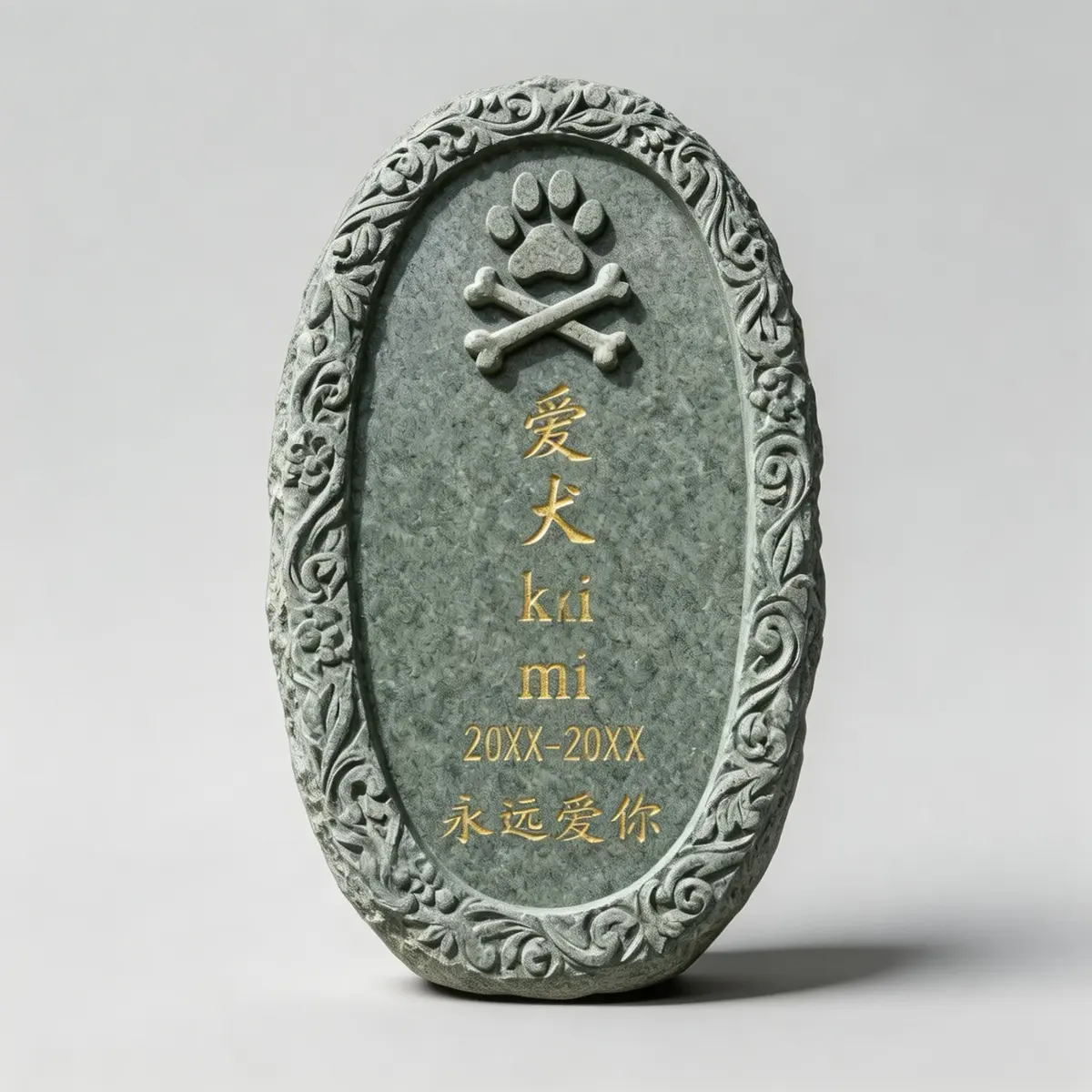 P-009 Monument plat rotund gravat