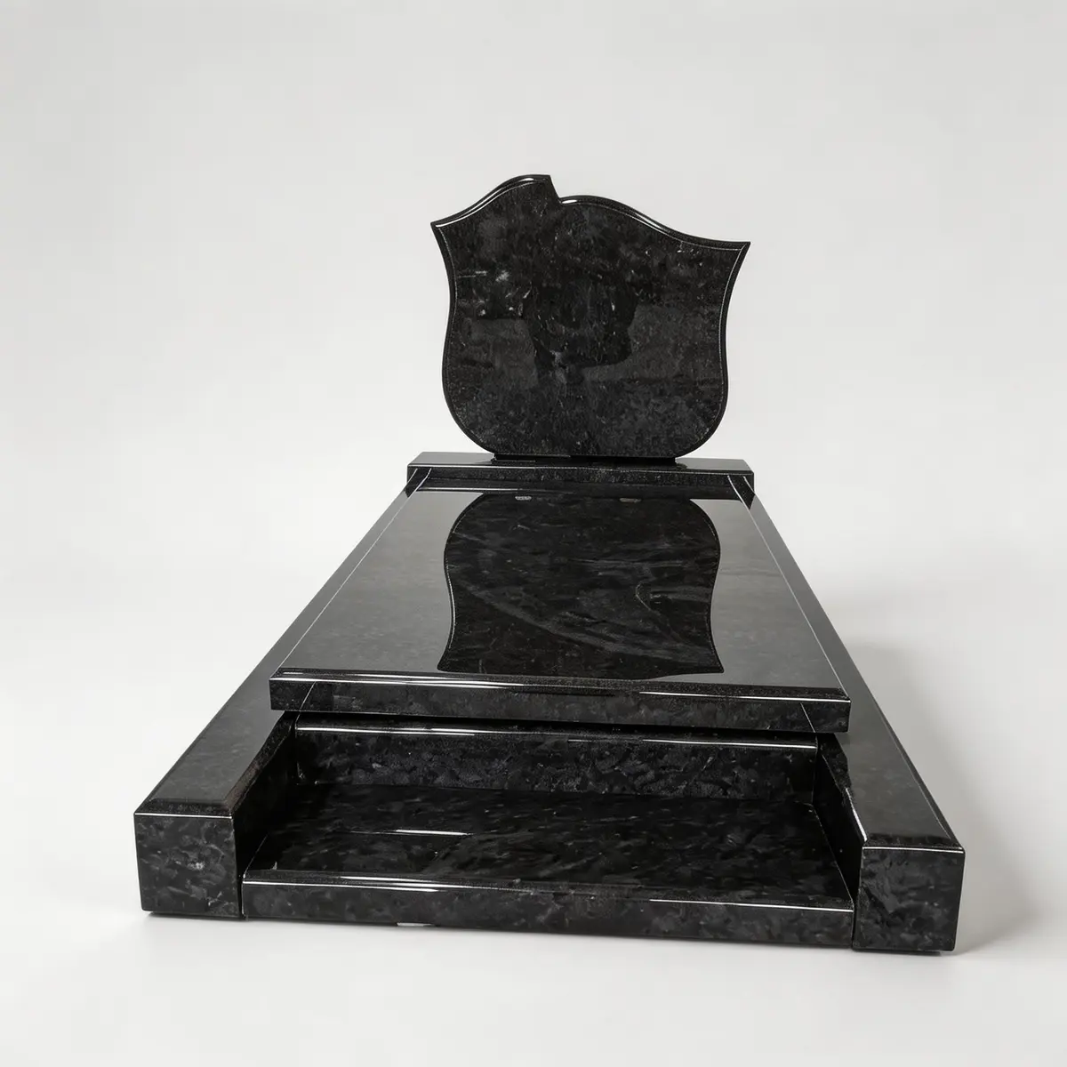 E-109 Shield-Top Flat Headstone