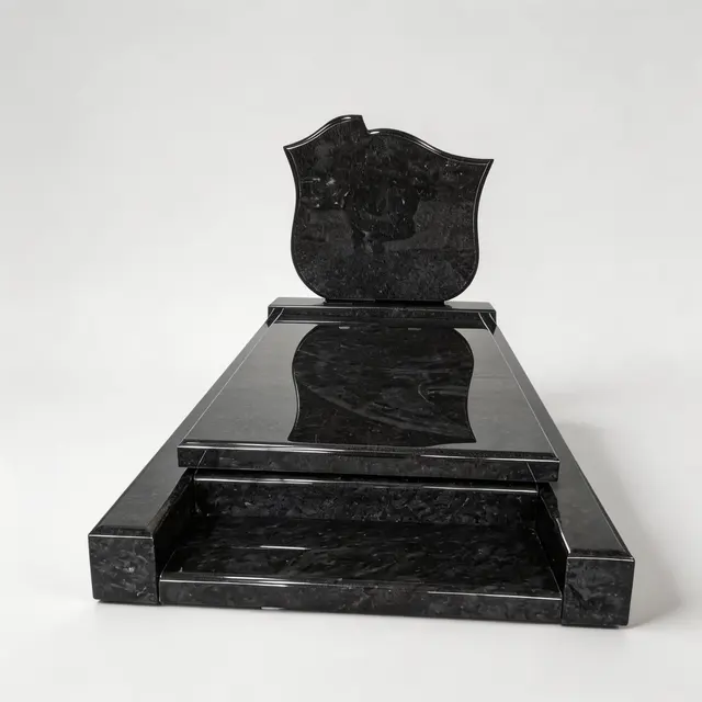 E-109 Shield-Top Flat Headstone