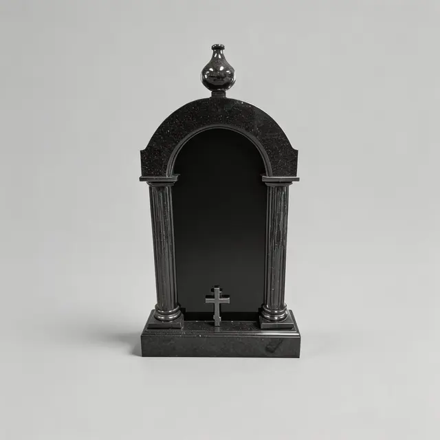 E-539 Roman Column Arch Cross Headstone