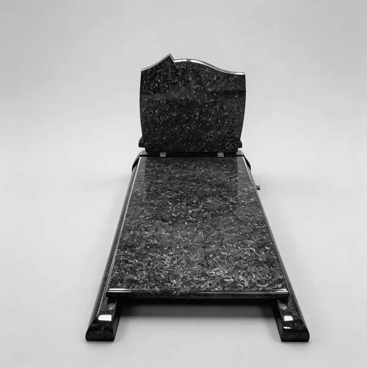 E-134 Shield-Shaped Flat Headstone
