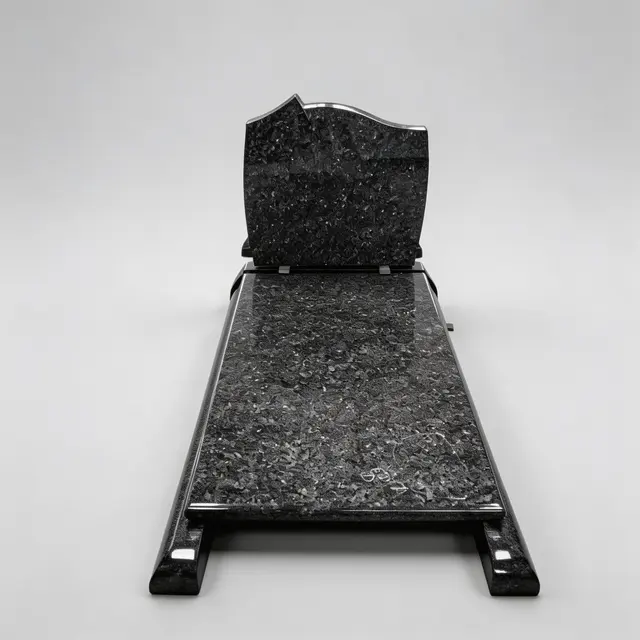 E-134 Shield-Shaped Flat Headstone